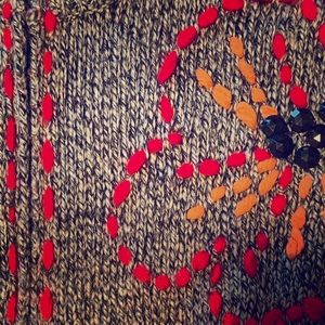 Blinged short zip funky sweater